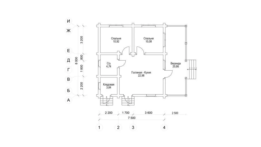 Дом Солнечный, 80 м2.